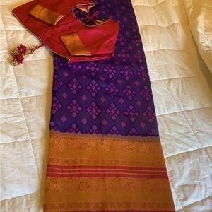 Vibrant Purple and Orange Wedding Dress